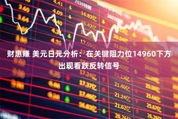 财惠赚 美元日元分析：在关键阻力位14960下方出现看跌反转信号
