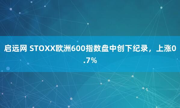 启远网 STOXX欧洲600指数盘中创下纪录，上涨0.7%